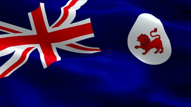 Tasmania state flag waving in wind video footage Full HD. Tasmania Flag background. Australian state Flag Looping Closeup 1080p Full HD 1920X1080 footage. Australia state flags Full HD
