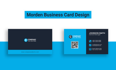 Modern business card design,  double side business card design template, print ready template file