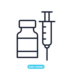 Medical Vaccine icon. Medical Syringe symbol template for graphic and web design collection logo vector illustration