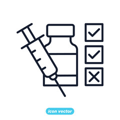 Medical Vaccine icon. Medical Syringe symbol template for graphic and web design collection logo vector illustration