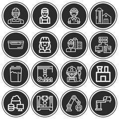 16 pack of warehouse  lineal web icons set