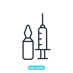 Medical Vaccine icon. Medical Syringe symbol template for graphic and web design collection logo vector illustration