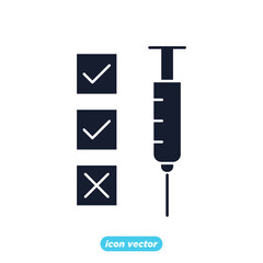 Medical Vaccine icon. Medical Syringe symbol template for graphic and web design collection logo vector illustration
