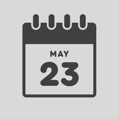 Icon day date 23 May, template calendar page