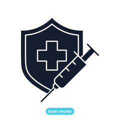 Obraz premium Medical Vaccine icon. Medical Syringe symbol template for graphic and web design collection logo vector illustration