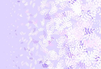 Fototapeta na wymiar Light Purple, Pink vector abstract backdrop with leaves.