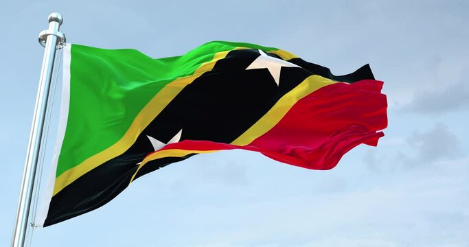 Saint Kitts  and nevis flag  4k 