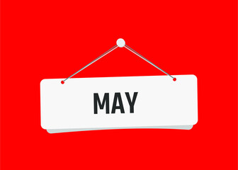 may text on door sign vector illustration with red background