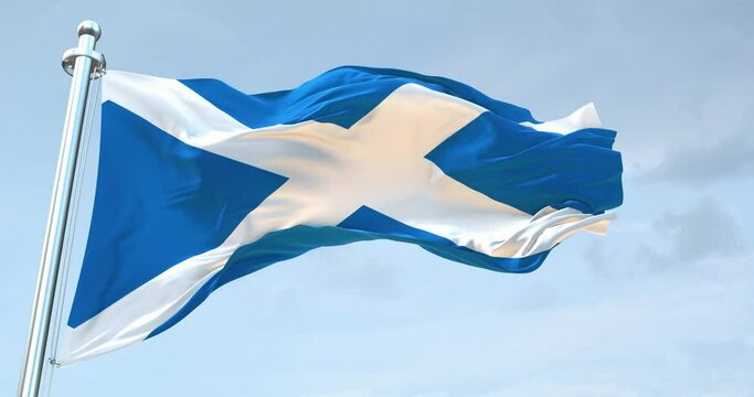 Scotland flag waving 4k 
