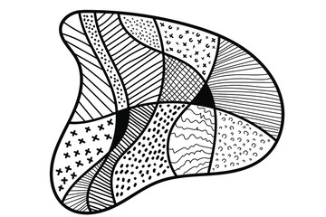 Abstract hand drawn vector illustration. Curve lines and dots.