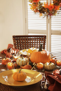 Festive table settings for Thanksgiving