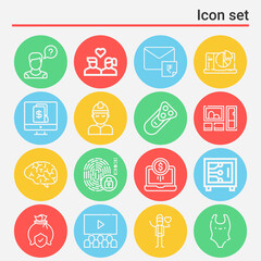 16 pack of corporate  lineal web icons set