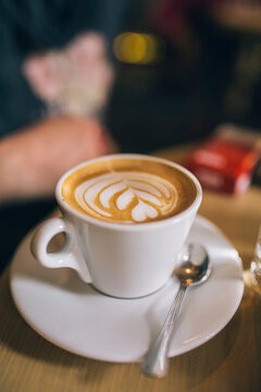Caffe latte in a coffee shop