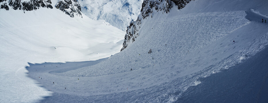 Skiers on slope. Lech, Austria