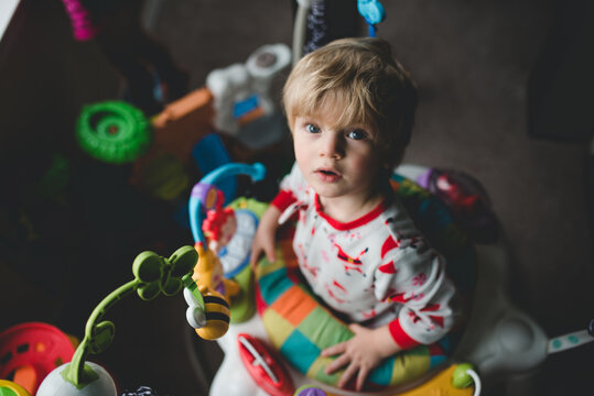 Big boy in a little toy