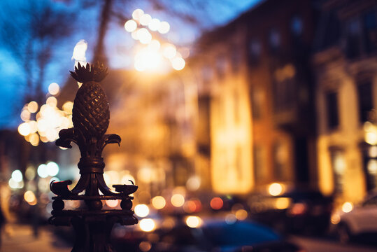 pineapple decoration on a post