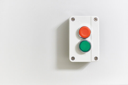 Electric on - off switch on a wall