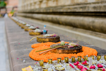 Mahabodhi temple, bodh gaya, India. Buddha attained enlightenment here, Gaya, India, 18 August 2017.