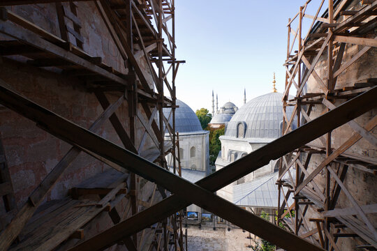 View of the Blue Mosque from Santa Sofia Mosque, Istanbul