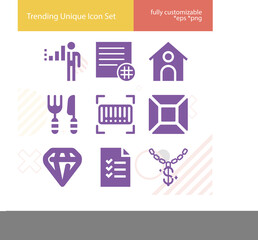 Simple set of introduction related filled icons.