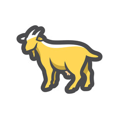 Goat dairy Farm Animal Vector icon Cartoon illustration.