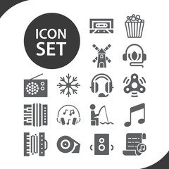 Simple set of reel related filled icons.