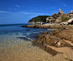 Fototapeta na wymiar beach and rocks in island
