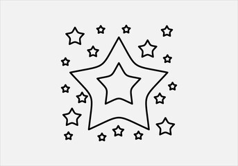 Twinkling stars icons. Sparkles, shining burst vector symbols isolated on black background