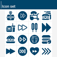 Simple set of slower related filled icons.