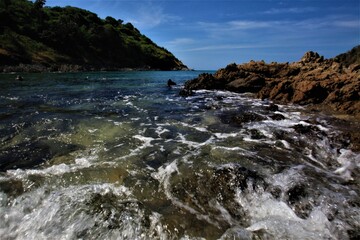 waterfall on the rocks