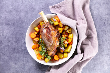roasted lamb chop and vegetable