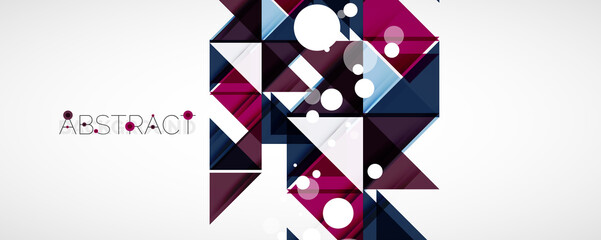 Geometric abstract background. Techno color triangle shapes. Vector illustration for covers, banners, flyers and posters and other designs