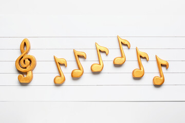 Music notes on light background