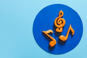 Music notes on color background