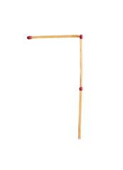 Number 7 made of matches on white background