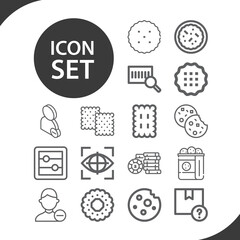 Simple set of cookies related lineal icons.