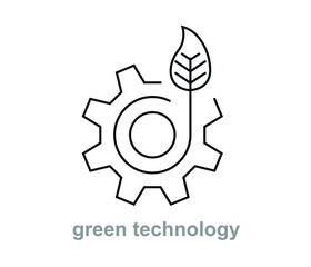 Green Technology Rounded Line Icon.