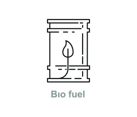 Bio fuel barrel icon isolated on white background.
