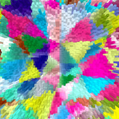 Pixel art of vibrant different colors 3d rendering background illustration