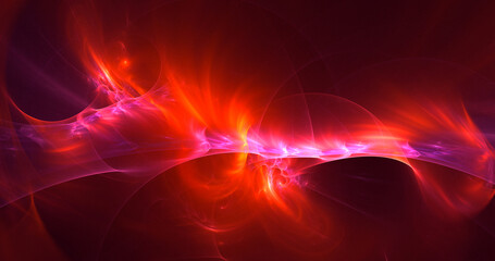 3D rendering abstract multicolor fractal light background