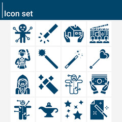 Simple set of spells related filled icons.