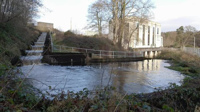 Resting pool on the salmon ladder or fish pass, at Earlstoun Power Station