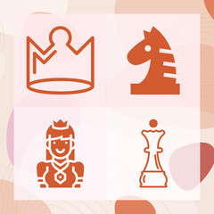 Simple set of prince related filled icons