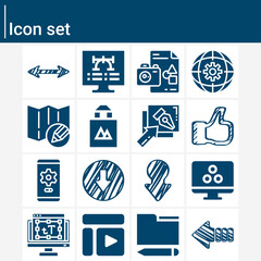 Simple set of black out related filled icons.