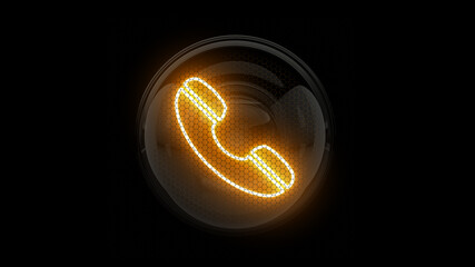 Phone. Handset. Nixie tube indicator. Gas discharge indicators and lamps. 3D. 3D Rendering
