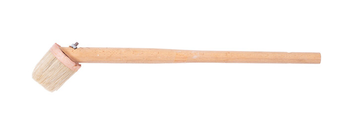 Old wooden paint brush isolated