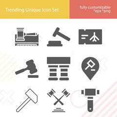 Simple set of power tool related filled icons.