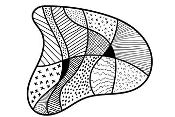 Abstract hand drawn illustration. Curve lines and dots.