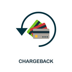 Chargeback flat icon. Color simple element from fintech collection. Creative Chargeback icon for web design, templates, infographics and more