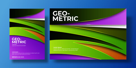 Abstract colorful background cover with gradient color and shadow. can be used for background, flyer, annual report, book cover, identity, placard. green, orange, purple, dark poster template